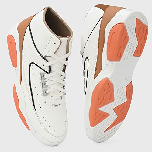 Image of Cruiser Mens 2514 White High-Neck Sneakers | Lightweight & Comfortable | Ideal for Walking, Gym, and Casual Wear