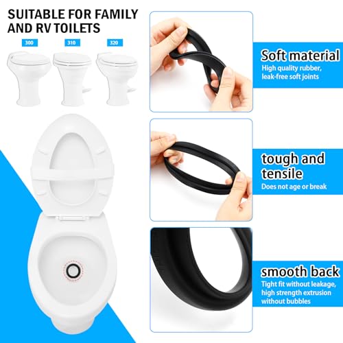 Image of RV Toilet Seal, Flush Ball Seal Kit Replacement Parts 385311658 for Dometic 300 /310 /320, RV Parts with Rubber Gloves
