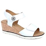 Pavers Adjustable Wedge Sandals - White Size 5