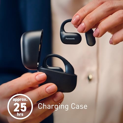 Panasonic RB-F10DE-K Open-Ear Wireless Headphones, Bluetooth Earphones with ENC Microphone, 25H Playtime, Bluetooth 5.4, IPX4, Touch Controls, Black - Image 3