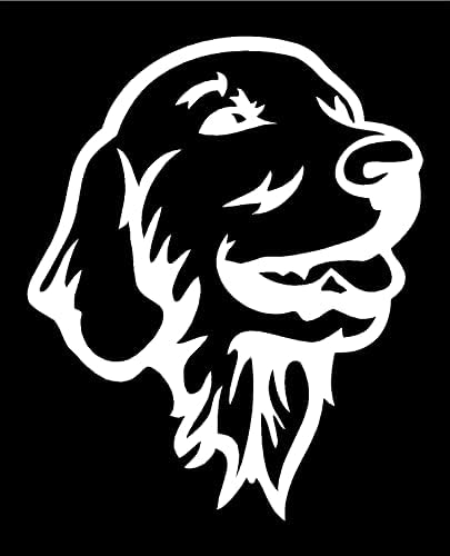 Miniatura 2 de Etiqueta engomada blanca de Golden Retriever - Calcomanía para ventana de coche, MacBook, portátil, para pared