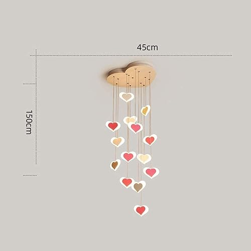 Miniatura 5 de NERDOH Candelabro de interior lámpara de araña habitación de los niños habitación de princesa lámpara LED romántica en forma de corazón creativa y