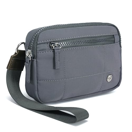 Image of Haytijoe Small Wristlet Wallets for Women Valentines Day Gifts RFID Blocking Travel Wallet Quilted Nylon Phone Purse
