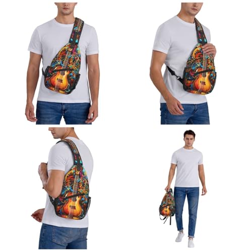 Sling Bag para Hombre y Mujer Crossbody Negro miniatura 6
