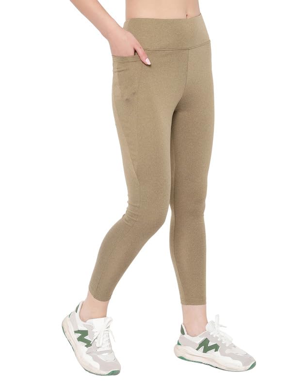 Image of Clovia Women's High Rise High-Rise Full Length Regular Fit Active Tights With Side Pocket