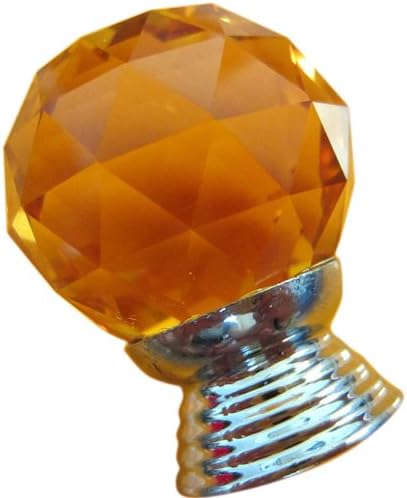 Tangpan 30mm Diamond K9 Crystal Glass Door Handle Cabinet Knobs Color Amber Pack of 10