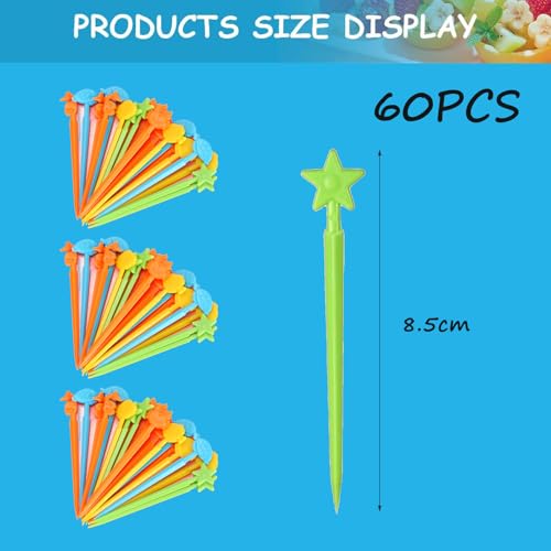 Miniatura 2 de Thxfunarea 60 Piezas Finger Food Kids Mini Cartoon Bento Frutas Tenedores Palillos Comida Niños Cake Picks Accesorios Pinchos Dulces Adultos Postre Fruta Niños Halloween Christmas Party