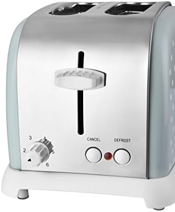 Kalorik TO47334 Team Shutter Green Polka Dot Two Slice Toaster, Stainless Steel, 850 W
