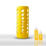 Glass Baby Feeding Bottle Cover/Bottle Sleeve Silicone Cover Protect Insulating (8.45 oz, Yellow)