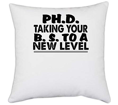 UDNAG White Polyester 'School | ph.d Taking Your' Pillow Cover [16 Inch X 16 Inch]