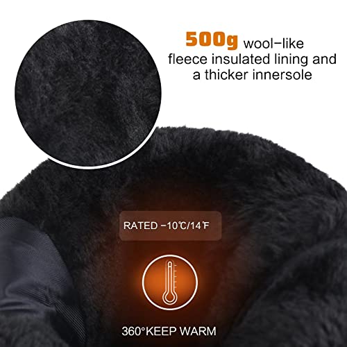 CIOR Women's Snow Boots Winter II Water-Resistant Fur Lined Frosty Warm Anti-Slip Boot U120WMX001-Black-383