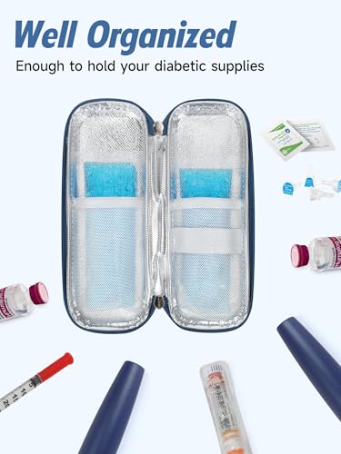 Image of YOUSHARES Portable Insulin Cooler Travel Case - TSA Approved Diabetic Medication Cooling Bag, EVA Insulated Organizer for Epi Pens, Refrigerated Diabetes Supplies Carrying Storage Kit with 2 Ice Pack