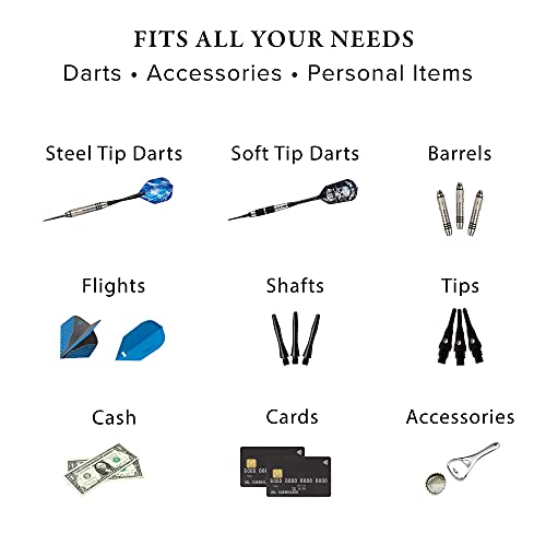 Casemaster Sentinel 6 Dart Case, Holds Extra Accessories, Tips, Shafts And Flights, Compatible With Steel Tip And Soft Tip Darts, Impact & Water Resistant Tactech Shell, Galaxy #TOP7