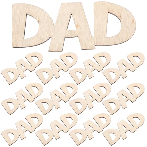 DOITOOL 15piezas Decoraciones De Papá De Madera Día Del Padre Adorno Decorativo Para Fiesta De Cumpleaños Casa Letrero De Madera Para Celebración