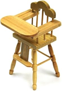 MyTinyWorld Dolls House Miniature Childrens Pine High Chair