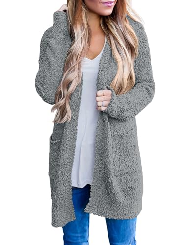 Image of MEROKEETY Women's Long Sleeve Soft Chunky Knit Sweater Open Front Cardigans Outwear Coat