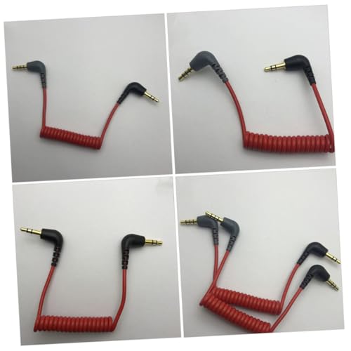 Cable de audio extensión 3.5mm rojo 0.75m 2 piezas miniatura 6