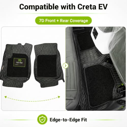 Image of EV MASTER 7D Car Floor Mats for Hyundai Creta Hybrid (2026 Onwards) Complete Set | All Weather | Anti-Slip | Luxury Premium Car Mat | Full Coverage | Custom Fitted Car Foot Mats