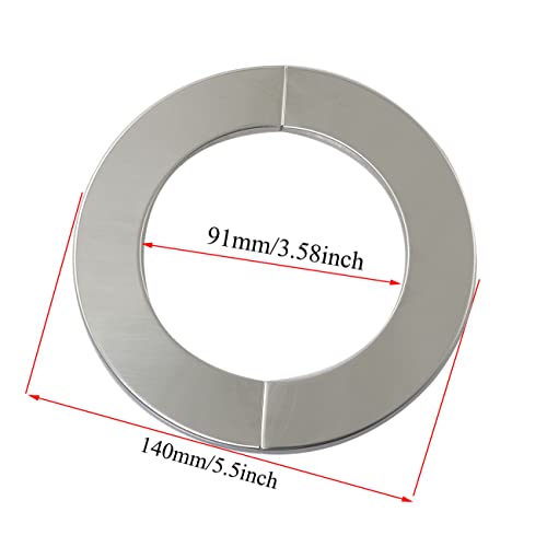 Image of 2pcs Wall Split Flange 91mm Stainless Steel Round Escutcheon Plate Wall-mounted Water Pipe Cover Accessories for Pipes