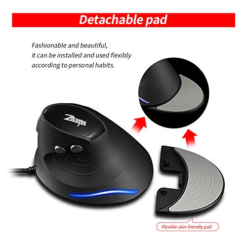 Ratón vertical ergonómico T-30 para solucionar el dolor de muñeca con cable y 4 DPI 3