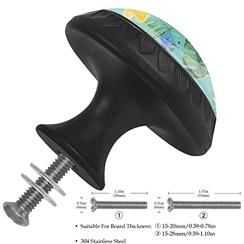Boutons de tiroir ronds motif fleurs vertes pour rénover une commode