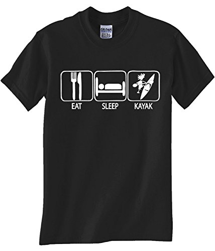 STUFF WITH ATTITUDE EAT Sleep Kayak Black T Shirt (4XL)