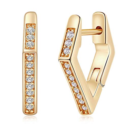 Huggie Hoop en argent 925 et zircone cubique éclatante pour femme