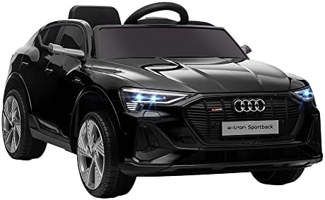 HOMCOM Audi E-tron Licensed 12V Kids Electric Ride On Car with Parental Remote Music Lights MP3 Suspension Wheels for 3-5 Years Black