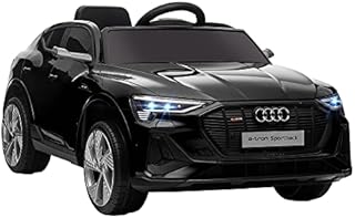 HOMCOM Audi E-tron Licensed 12V Kids Electric Ride On Car with Parental Remote Music Lights MP3 Suspension Wheels for 3-5 Years Black