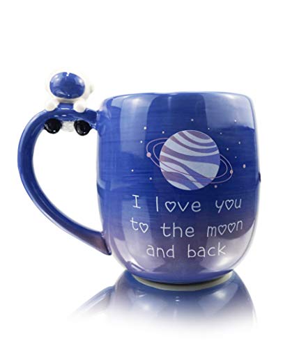 16 Ounce Large Ceramic Mugs with Handle, Love You to the Moon and Back Gift...