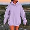 Hoodies for Girls Womens Hoodies Oversized Ladies Casual Pullover Tops Long Sleeve Solid Color Hoodie Autumn Winter Sweatshirts with Pockets Cashmere Jumpers Ladies Light Purple #1