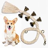 Maume Dog Bell for Door Potty Training, Durable Cotton Rope Handmade Woven Dog Door Bell for Sliding