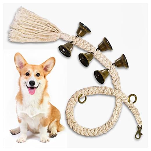 Maume Dog Bell for Door Potty Training, Durable Cotton Rope Handmade Woven Dog Door Bell for Sliding Door,Adjustable Hanging Door Bell Length for Small, Medium and Large Dogs to Go Outside