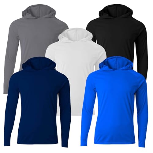Hardcore Men's Long Sleeve Hooded Rash Guard Comfortable Performance Swim Shirt2