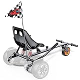 Awwscooter K2 Go Kart Attachment for Self Balancing Scooter, Adjustable Seat Frame, Fits 6.5/8/10 Inch Balance Board Scooters, Fun Ride for Kids & Adults(Scooter Not Included)