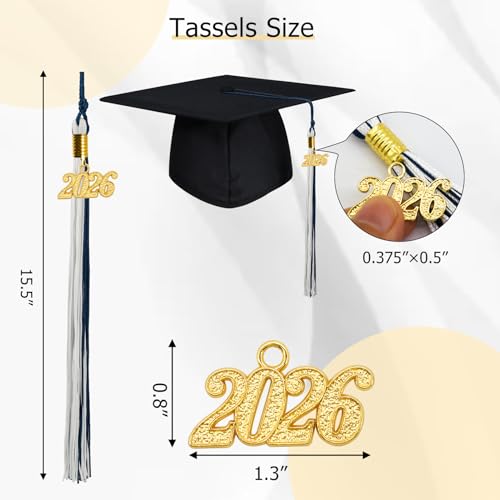 Image of GraduationMall Single&Multiple Color Graduation Tassel with 2026 Year Charm 9 inch