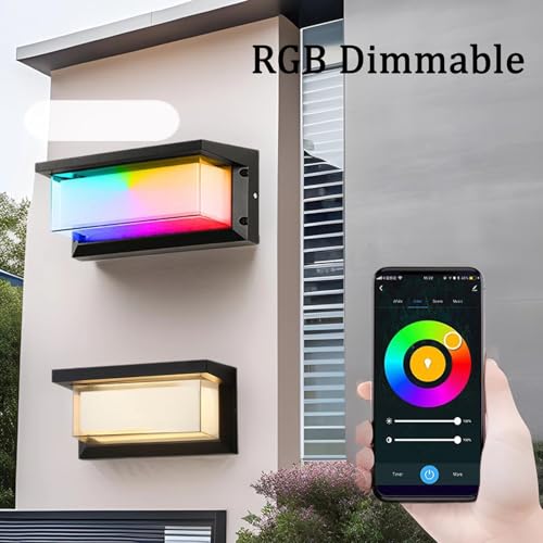 Appliques murales extérieures RGB télécommande application intensité variable - 7