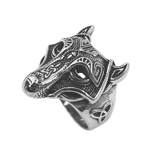 Anel Viking Nórdico Masculino Lobo Fenrir Em Aço Inox 316 Vintage Thor Ragnar Floki (17)