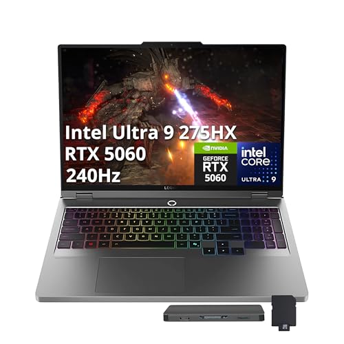Image of Lenovo Legion 5 16 inch WQXGA 240Hz Gaming Laptop, Intel Ultra 9 275HX, NVIDIA GeForce RTX 5060 8GB GDDR7, 64GB DDR5, 4TB SSD, 24-Zone RGB Backlit Keyboard, Win 11 Pro, Gray, 1TB Docking Station Set