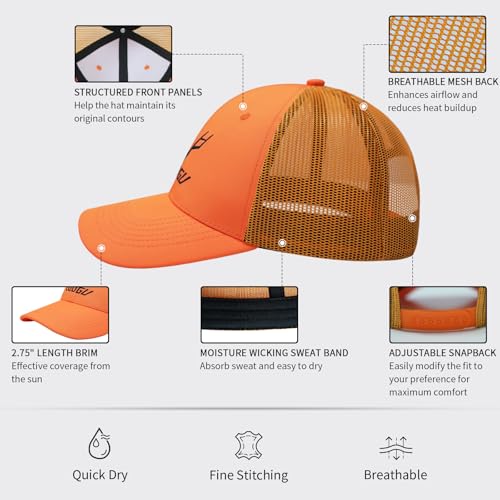 Image of LOOGU Fishing Hat Mesh Back for Men Women Adjustable Baseball Trucker Cap Snapback Hats