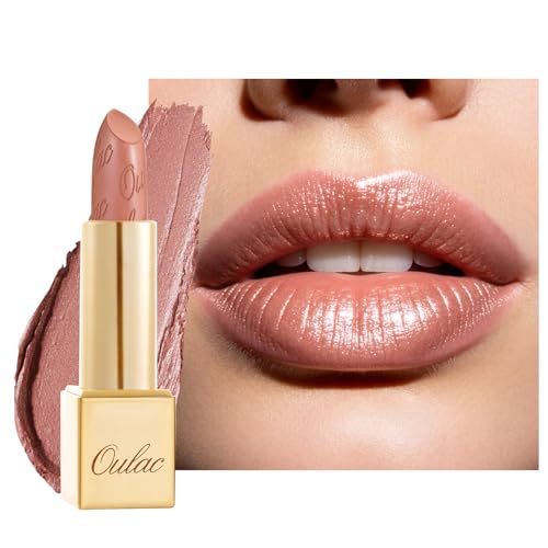 OULAC Lippenstift Metallic Glanz Finish, Kein Körniges Gefühl Lipstick mit Langanhaltend Feuchtigkeitsspendende und Wasserdicht, Vegan, 4.3g, (07) Pure Envy