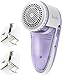 Ruidla Fabric Shaver Defuzzer, Electric Lint Remover, Rechargeable Sweater Shaver with Replaceable Stainless Steel 3-Blades, Dual Protection, Removable Bin, Easy Remove Fuzz, Lint, Pills, Bobbles