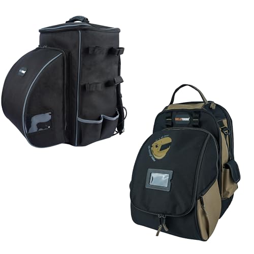 Image of MELOTOUGH Welding backpack for Tools and Helmet Extreme Gear Pack with Large Capacity Helmet Holder Luggage Storage Bag