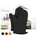Produktbild Silikon Hitzebeständige Ofenhandschuhe - Double Elite Anti-Rutsch Grillhandschuhe für Kochen Backen Barbecue, Schwarz