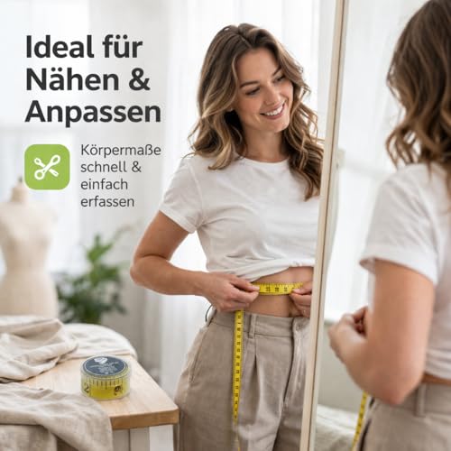 2 in 1 - Massband Maßband cm + INCH Schneidermaßband 150 cm in Aufbewahrungsbox