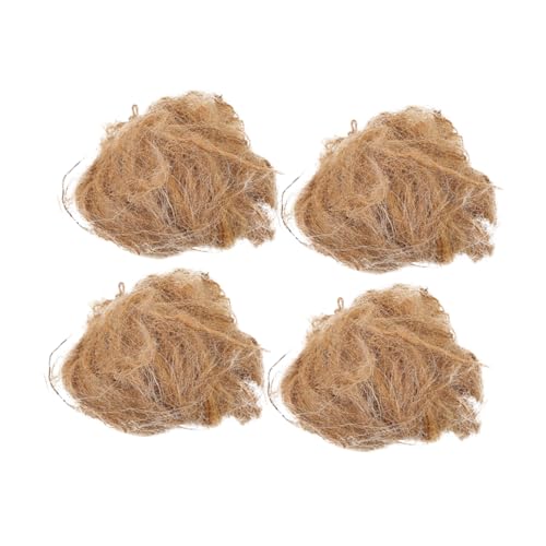 KOMBIUDA 4 Pack Natural Jute Silk Fire Starter Tool for Camping Emergency Outdoor Activities