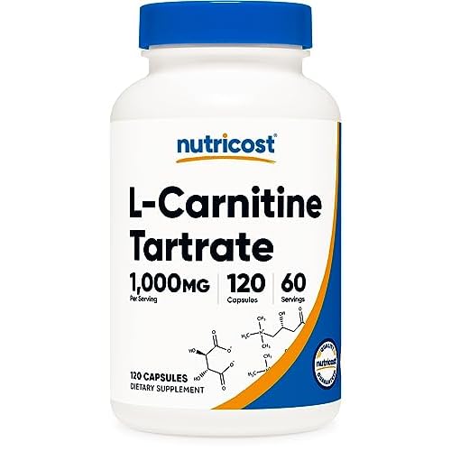 Nutricost L-Carnitine Tartrate 1000mg, 120 Capsules – 500mg Per Capsule (60 Servings)