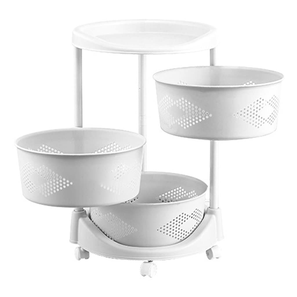 Rouler Le Chariot, Chariot Fruits légumes Roues Cuisine Bain Rangement Mobile(3 Tier)