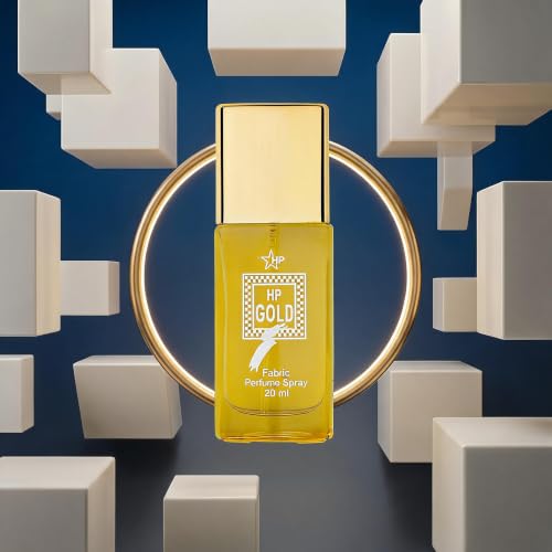 Image of HP Gold Fabric Perfume Spray, 20 ml, Aromatic Fougere Fragrance, Unisex, Glass Bottle