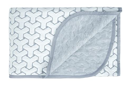 Image of BSB HOME 100% Cotton Reversible Dohar Double Bed, Soft Lightweight Bed Blanket, AC Dohar Blanket for Summers /Winter (Size 90 inch by 88 inch, Grey & White, Gift Packing Bag)